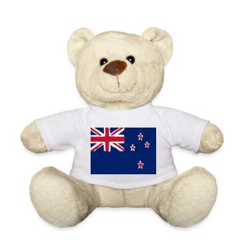 Flag of New Zealand - Teddy Bear - white - Front