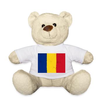 Drapeau de la Roumanie - Nounours - blanc - Devant