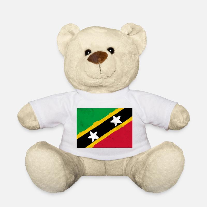 Flag of Saint Kitts and Nevis - Teddy Bear - white