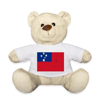 Flag of Samoa - Teddy Bear - white - Front