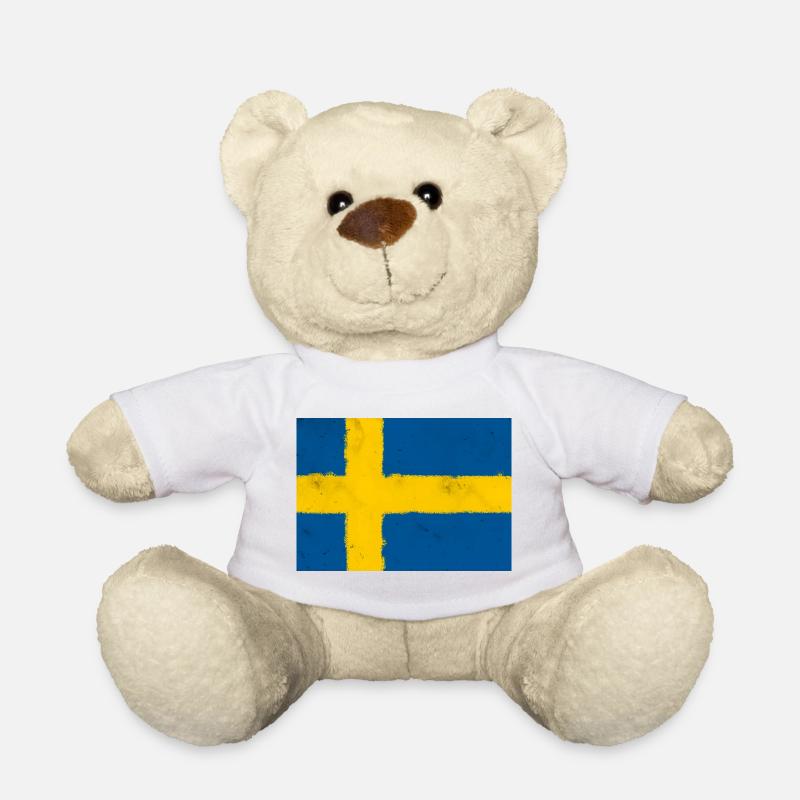 Flag of Sweden - Teddy Bear - white
