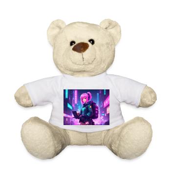 Neon Hacker Girl – Prêt à coder et à conquérir - Nounours - blanc - Devant