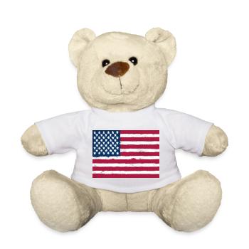 Drapeau des États-Unis - Nounours - blanc - Devant