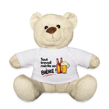 Tout travail mérite sa Bière - Nounours - blanc - Devant