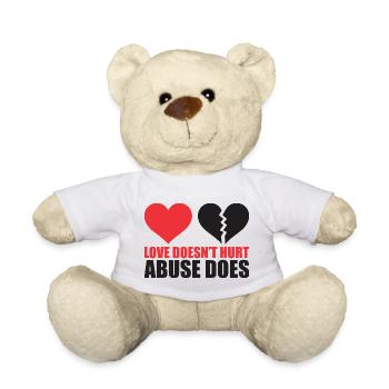 Gebrochenes Herz mit kraftvoller Botschaft - Teddy - Weiß - Vorne