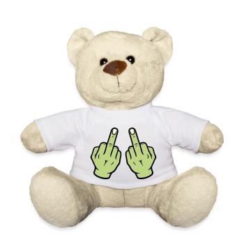 Mittelfinger Hand - Teddy - Weiß - Vorne