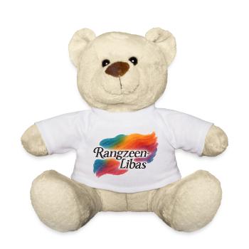 Rainbow Spectrum Name Tag Design - Teddy Bear - white - Front