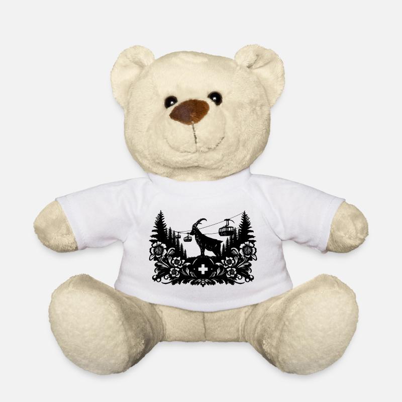 Steinbock_1_black - Teddy Bear - white