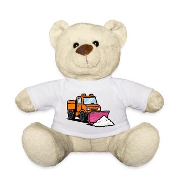 Chasse-neige amusant avec pelle à neige - Nounours - blanc - Devant