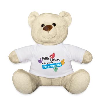 Petite section mais grande personnalité "Bleu" - Nounours - blanc - Devant