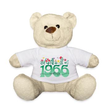 1966 Fleurs 60 Ans Anniversaire Femme - Nounours - blanc - Devant