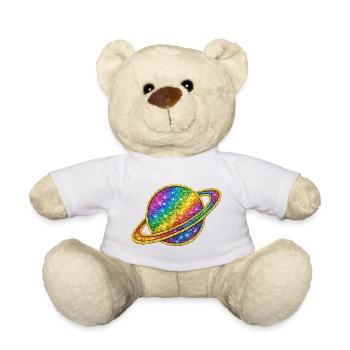 Glitzerndes Regenbogen-Galaxie-Design - Teddy - Weiß - Vorne