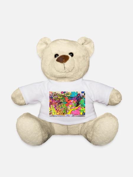 Colorful parrot - Teddy Bear - white
