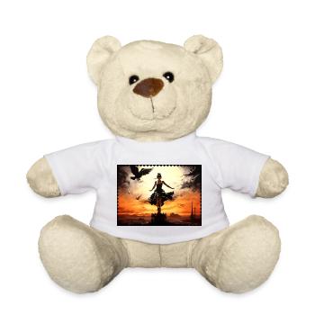 Dark Surreal Fairytale Silhouette Raven Desert - Teddy Bear - white - Front