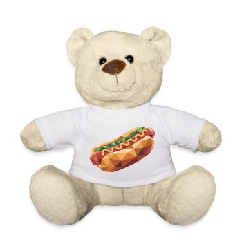 Hot Dog - Cooles Fastfood Logo - Teddy - Weiß - Vorne