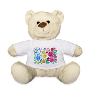 Aquarelle florale de corsages vibrants - Nounours - blanc - Devant