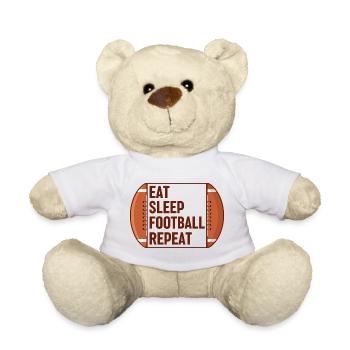 Manger dormir football répéter - Nounours - blanc - Devant