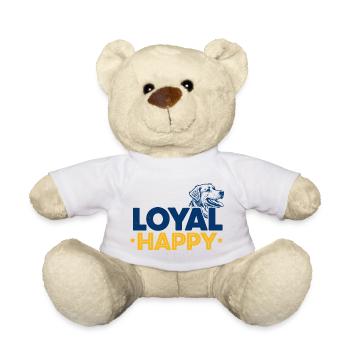 Happy Loyal Hund Tier Typografie - Teddy - Weiß - Vorne
