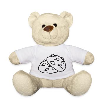 Schokokeks Skizze – süßes minimalistisches Design - Teddy - Weiß - Vorne