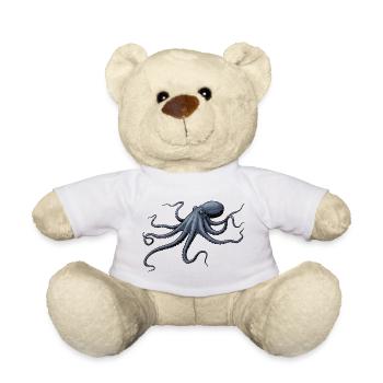 Midnight Blue Octopus Octopus - Teddy Bear - white - Front