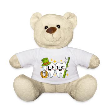Lustiger Zahnarzt St Patricks Kunst - Teddy - Weiß - Vorne