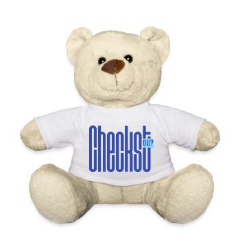 Checkst DU? Funny German Slang Shirt - Teddy - Weiß - Vorne