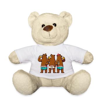 3 Berliner Party Gang Berlin Bären Bier Hose Bär - Teddy - Weiß - Vorne