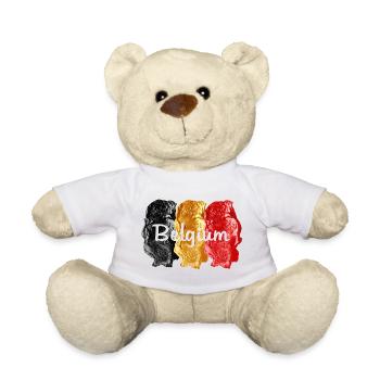 Drapeau belge - Nounours - blanc - Devant
