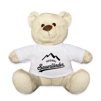 Sauerland Hoodie – Pride, Humor & Love of Home - Teddy Bear - white - Front