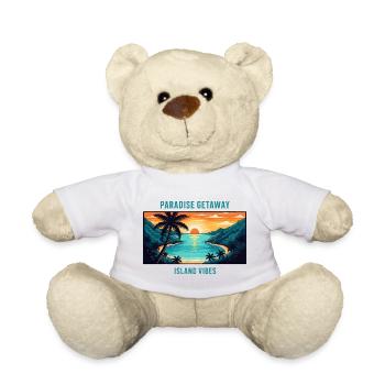 Bahamas, îles paradisiaques, plage tropicale, palmier de soleil - Nounours - blanc - Devant