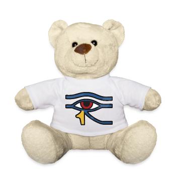 Eye of Horus Blue Line - Teddy Bear - white - Front