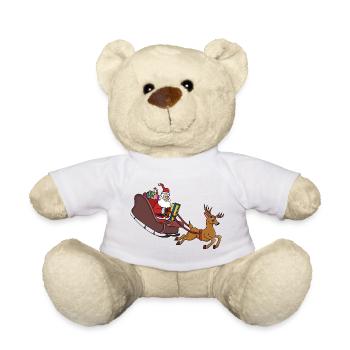 Santa Sleigh Dash and Reindeer Run - Teddy Bear - white - Front