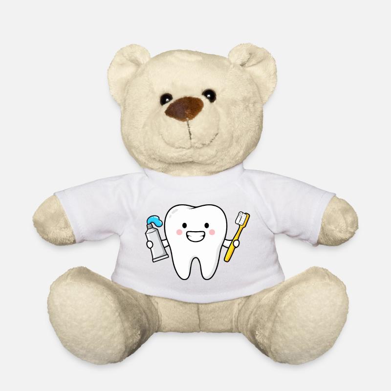 Süßer Zahn mit Zahnbürste - Teddy - Weiß