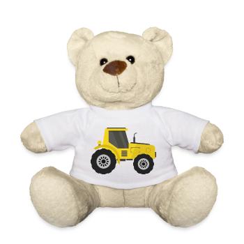 tractor - Teddy Bear - white - Front
