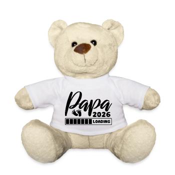 Papa 2026 loading - Schwangerschaft - Geschenk - Teddy - Weiß - Vorne