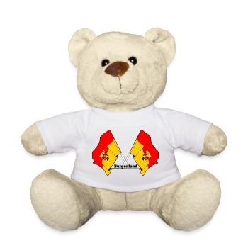 Gekreuzte Burgenland-Flaggen mit Text - Teddy - Weiß - Vorne
