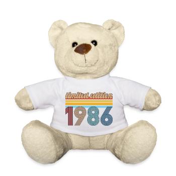 Anniversaire Vintage 1986 Rétro Cadeau Né En 1986 - Nounours - blanc - Devant