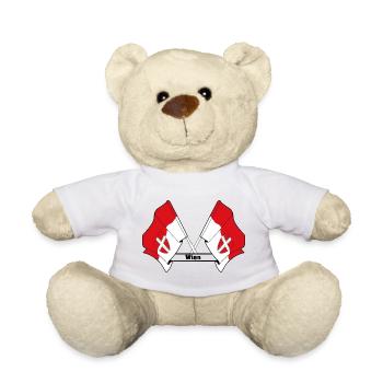 Wiener Flaggen mit Text - Teddy - Weiß - Vorne