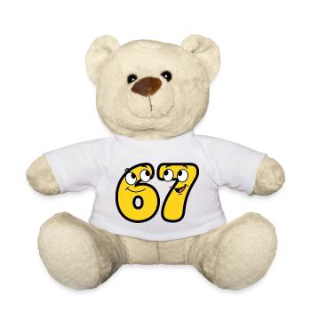 Funny Yellow Cartoon Meme Number 67 - Teddy Bear - white - Front