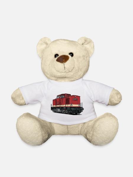 Rote Diesellokomotive Vintage Stil BR 112 - Teddy - Weiß