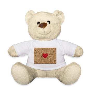 Liebesbrief im bestickten Look (gedruckt) - Teddy - Weiß - Vorne