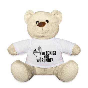 Das Eckige Muss In’s Runde! (Gegen Rechts / Black) - Teddy - Weiß - Vorne