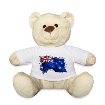drapeau de la Nouvelle-Zélande - Nounours - blanc - Devant