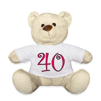 40. 40 YEARS. 40th ANNIVERSARY. 40 YEARS ANNIVERSARY. - Teddy Bear - white - Front