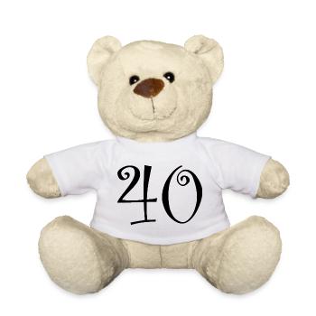 40. 40 ANS. 40e ANNIVERSAIRE. ANNIVERSAIRE 40 ANS. - Nounours - blanc - Devant