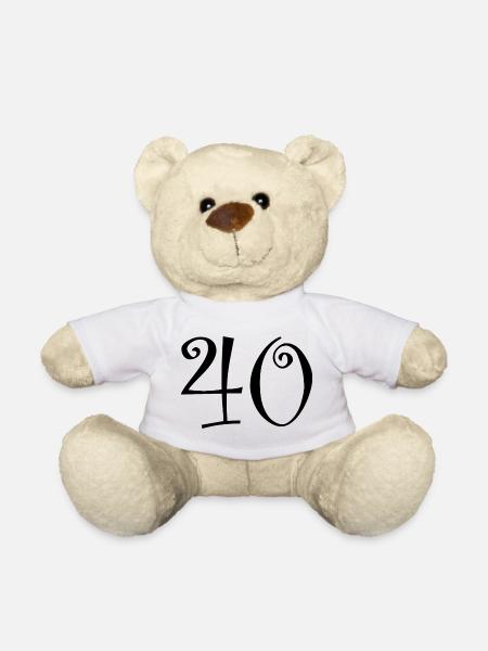 40. 40 ANS. 40e ANNIVERSAIRE. ANNIVERSAIRE 40 ANS. - Nounours - blanc