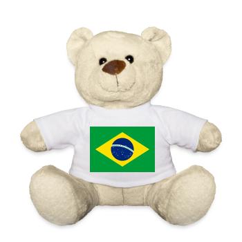Brazilian Flag Geometric Print - Teddy Bear - white - Front