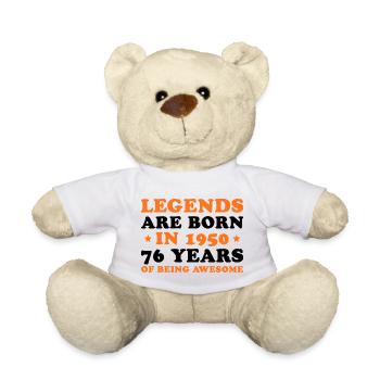 Legends Are Born 1950 – 76 Years Birthday - Teddy Bear - white - Front