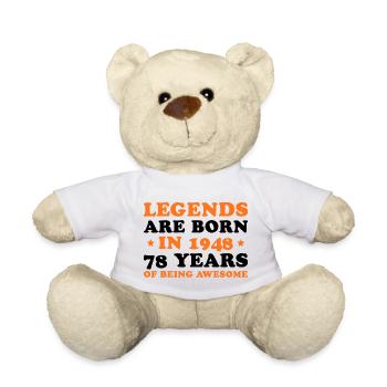 Les légendes naissent en 1948 – 78 ans d’anniversaire - Nounours - blanc - Devant