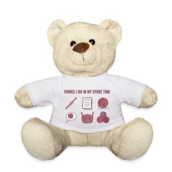 Dinge, die ich in meiner Freizeit tue, lustiger Häkelliebhaber - Teddy - Weiß - Vorne